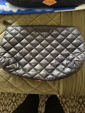 MZ Wallace Quilted Black Zoey  Pouch